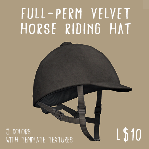 Second Life Marketplace FullPerm Velvet Horse Riding Hat Pack